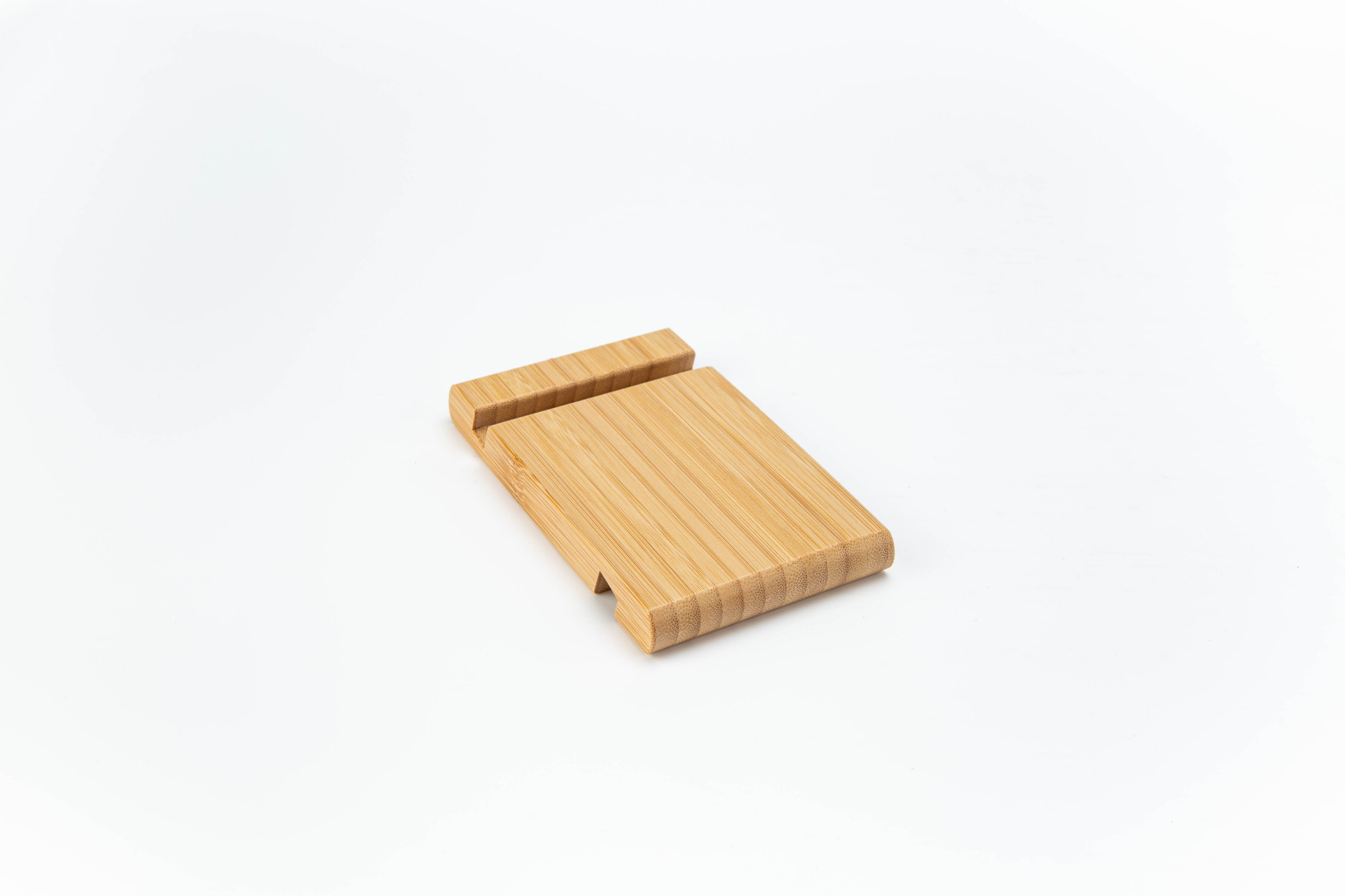 #L Bamboo Wood Cuboid Shape Double Side Using Phone Stand - Phone Accessories