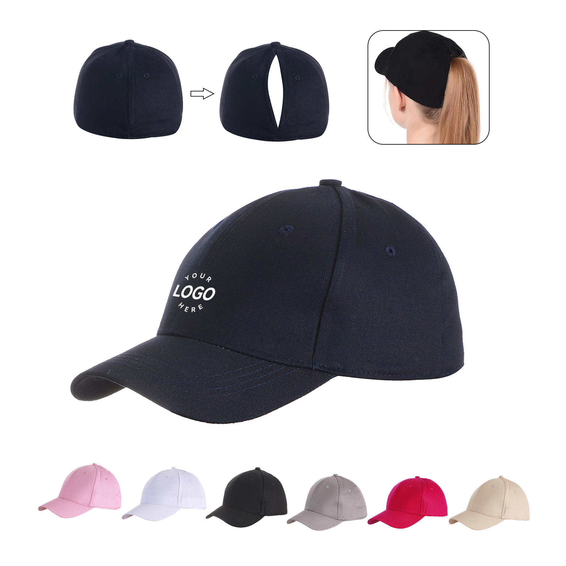 Women's Ponytail Baseball Cap - Caps