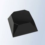 Black Crystal Four Sided Slant Base, 4-1/2" Sq, 3-3/4" Sq Top