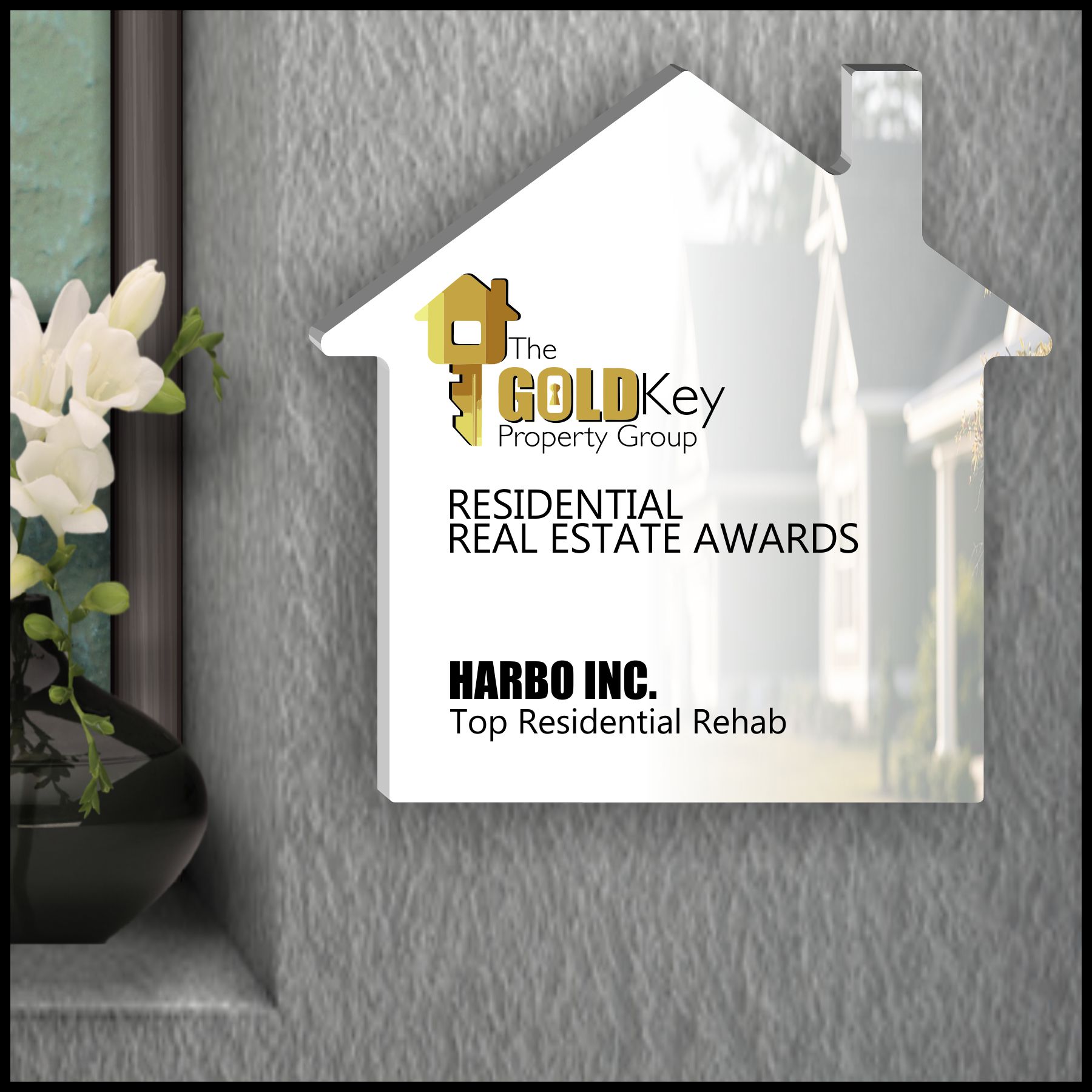 8" House Shaped White Acrylic Plaque - Plaques, Awards