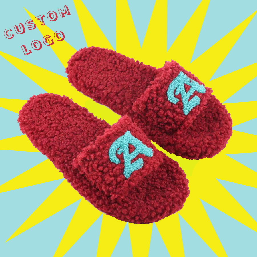 Women's Embroidered Fur Slippers - Shoes