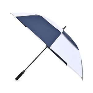 Elements 60" Recycled Auto Open Double Canopy Golf Umbrella - Navy-White