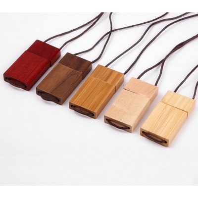 256 MB Wooden USB Flash Drive W/ Cord