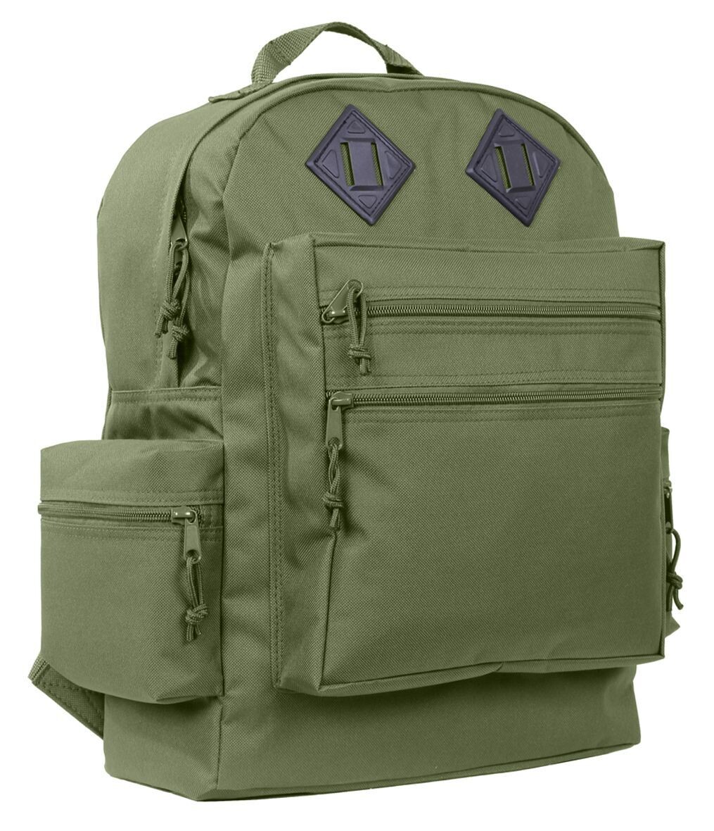 DELUXE DAY BACKPACK - OLIVE DRAB - 600D Poly - Backpacks, Bags