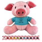 Dressed Pig Plush Toy with Custom Logo Printing on Clothing