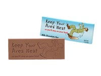 2"x5" Themed Milk Chocolate Wrapper Bar: Keep your area neat!