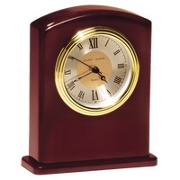 High Gloss Rosewood Finish Clock, w/ Plate - CLK76 - Clocks, Awards