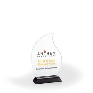 Flame Award with Black Wood Base, Small - UV Print