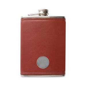 Ahead Leather Flask - Brown