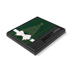 Moleskine® Hard Cover Holiday Notebook and Kaweco Pen Gift Set - Myrtle Green