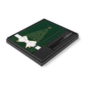 Moleskine® Hard Cover Holiday Notebook and Kaweco Pen Gift Set - Myrtle Green