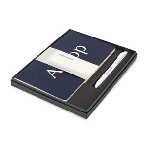 Moleskine® Large Volant and GO Pen Gift Set - Navy Blue
