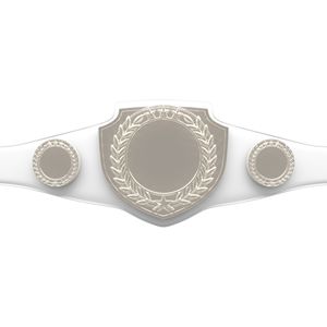 Vibraprint® Bright Shield Championship Belt in White