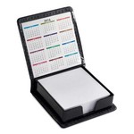 Leatherette Flip-Top Calendar Box with White Note Paper