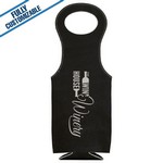 Black & Silver Leatherette - Wine Bag