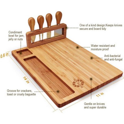 Bamboo Cheese Board Set