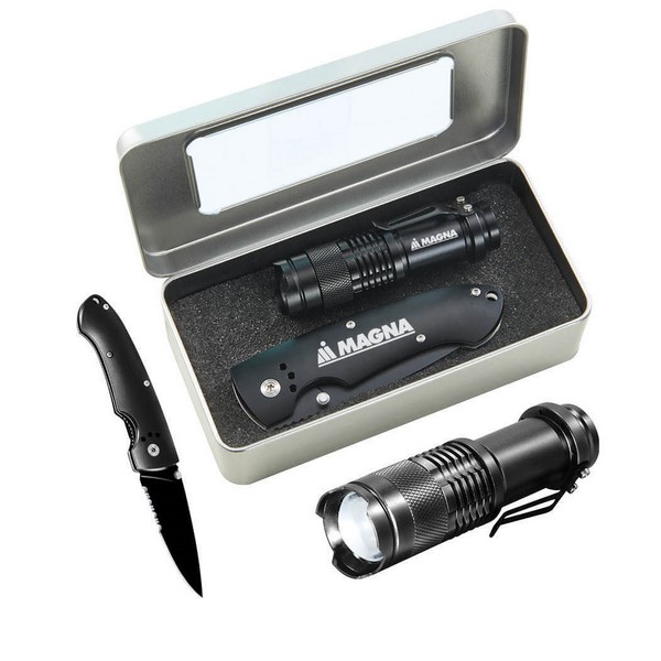 Gift Set With Fl26 Patrol Light And Tk305 Lock Back Knife
