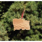 American Flag Hardwood Ornaments - FLG02-14A