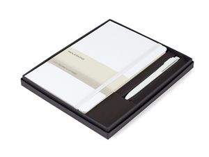 Moleskine® Large Notebook and GO Pen Gift Set - White