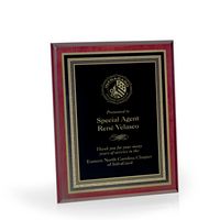 Carlos Mahogany Finish Award Plaque, 8"x10"