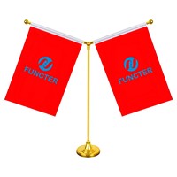 Full Color Y Shaped Pole Desk Flag Set - Flags