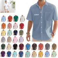 Short Sleeve Cotton Shirt - Shirts, Tank Tops