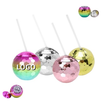 20oz Disco Ball Plastic Glitter Straw Cup
