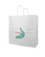 White Kraft Paper Shopping Bag Digital Print (13"x6"x15") - Bags, Paper