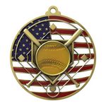 Patriotic Softball Medallions 2-3/4"