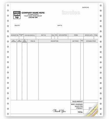 Continuous Invoice Forms - Classic (2 Part) - Forms