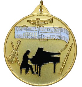 2 ½" Enameled Die-Cast Music Medal - Medals