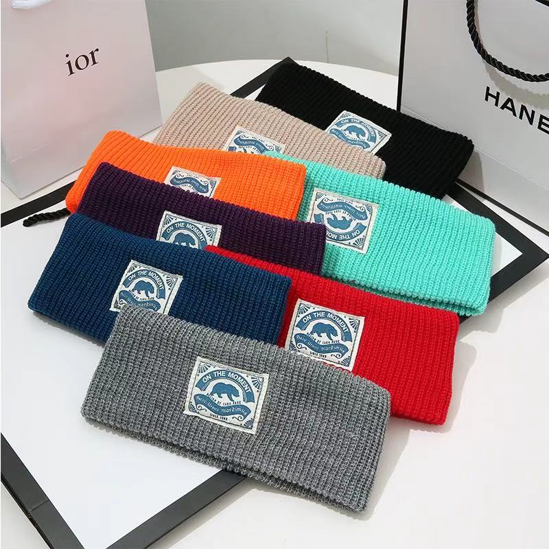 Stretchy Knitted Wide Headband With Solid Color Design 8" - Headbands
