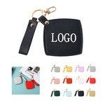 Compact Leather Square Mirror