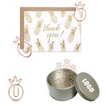 Pineapple Shaped Paper Clips in Tin Box
