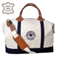 Signature Weekender Cotton Canvas Duffle Bag (25"x13"x10") - Bags, Luggage