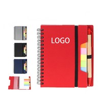 Multi Color Spiral Notepad with Pen Page Marker Colored Index Tabs Flags - Sticky Notes