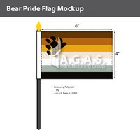 Bear Pride Stick Flag 4"X6" - Flags