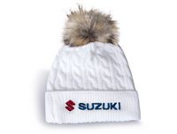 Aberdeen Cable Knit Tuque w/Cuff & Faux Fur Pom Pom - Beanies