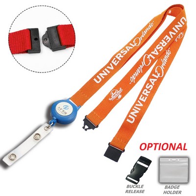 3/4" Lanyard w/Retractable Reel & Safety Breakaway