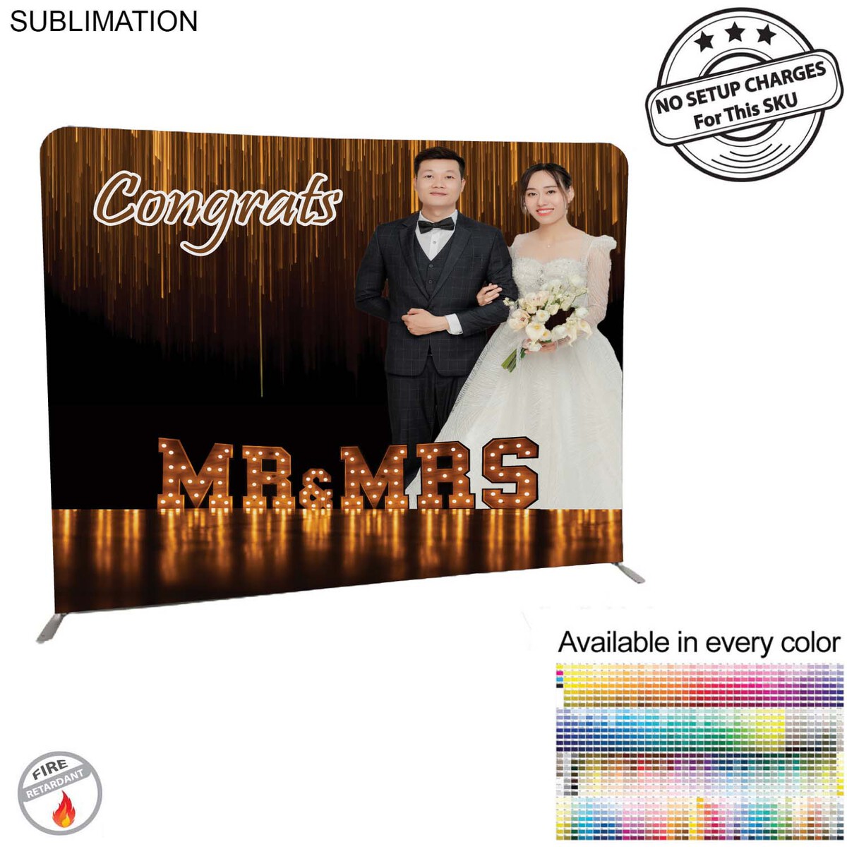 Wedding Photo EuroFit Straight Wall Display Kit, w/Full Color Graphics Double Sided (8'x8') - Displays