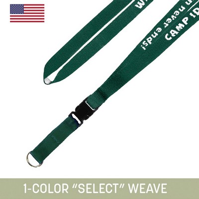 1/2" Woven Detachable Lanyard w/ Split Ring - "Select" Weave