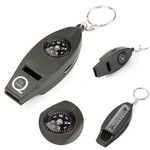 Multi-Functional 4-In-1 Whistle Compass With Key Chains