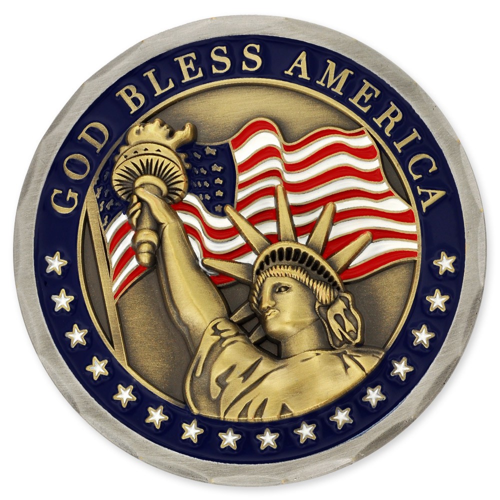 U.S. God Bless America 3D Challenge Coin - Coins, Tokens