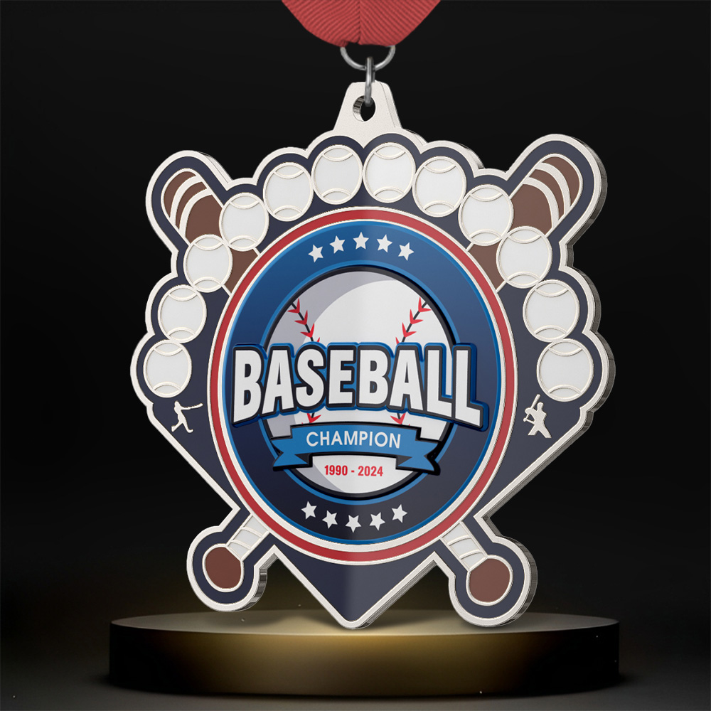 4" UV Printed Baseball Medals - Medals