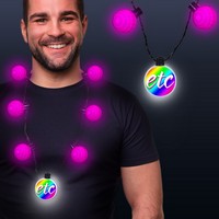 Pink LED Medallion Ball Necklace(Digi Printed) - Necklaces