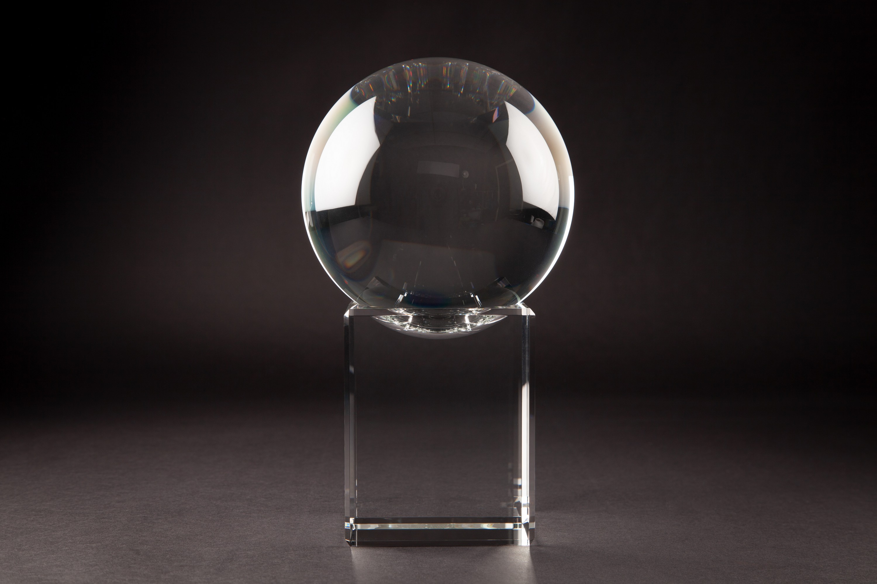 Rotating Ball Pedestal Imperial Tower (4x4x5") - Crystal, Awards