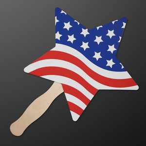 American Flag Star Hand Fan (NON-Light Up) - BLANK