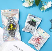 Custom Size 4x7.1" Iridescent Resealable Plastic Bags Clear Window Zipper Bag Zip lock Storage Pouch - Pouches, Bags