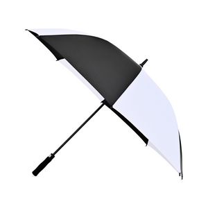 Elements 60" Recycled Auto Open Golf Umbrella - Black-White