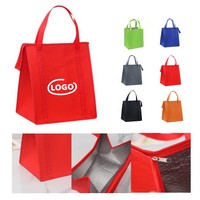 Insulated Non-Woven Grocery Tote Bag-One/Full Color Imprint (30 Days Delivery) - Bags, Coolers